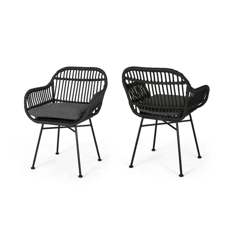 Sedie da patio in rattan per esterni set da 2 di Christopher Knight Home