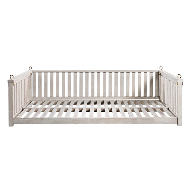 Letto a dondolo matrimoniale da giardino, stile minimalista per patio