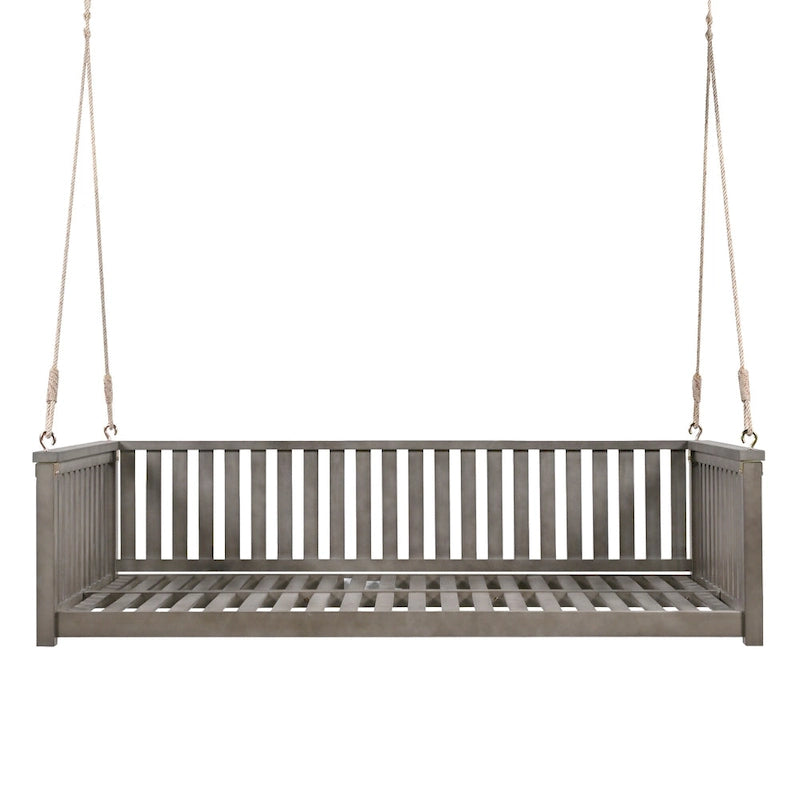 Letto a dondolo matrimoniale da giardino, stile minimalista per patio