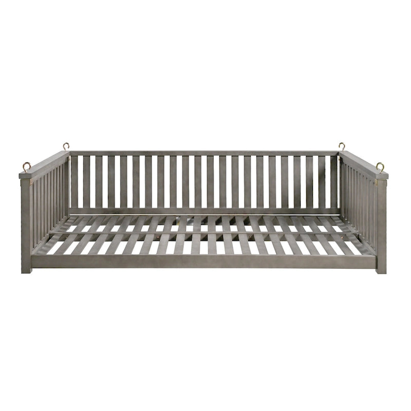 Letto a dondolo matrimoniale da giardino, stile minimalista per patio