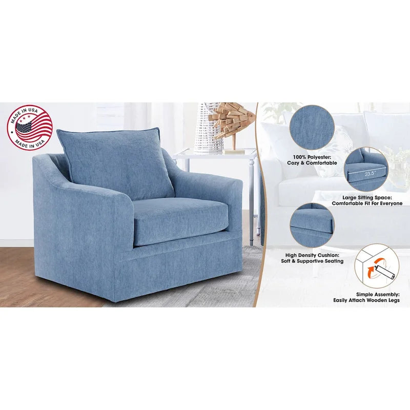 Poltrona girevole "Anatasia Pillow Back" di New Classic Furniture, Prodotto negli Stati Uniti