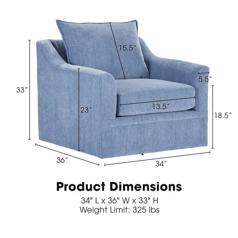 Poltrona girevole "Anatasia Pillow Back" di New Classic Furniture, Prodotto negli Stati Uniti
