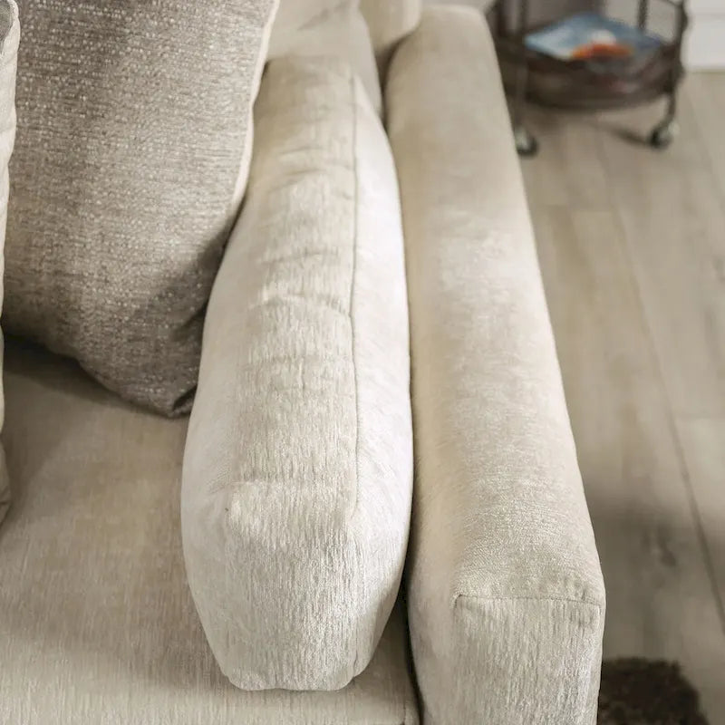 Divano a 2 posti imbottito in ciniglia beige di transizione Breward by Furniture of America