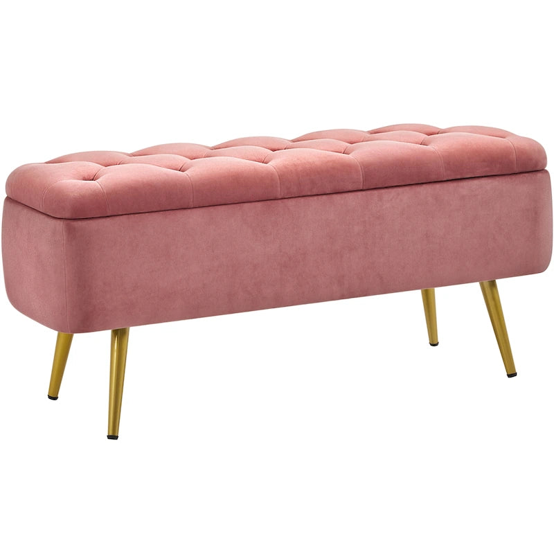 Yaheetech Banc/Repose-pieds de rangement moderne capitonné – 108,5 × 37 × 48,5 cm