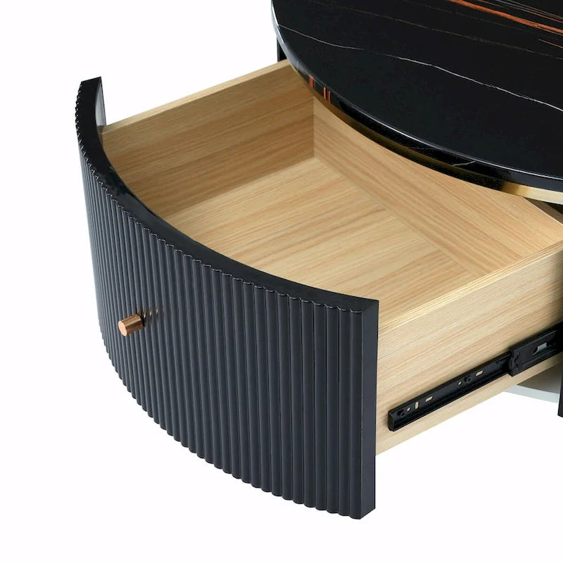 Tavolino da caffè rotondo moderno da 31,5" con ampio cassetto contenitore