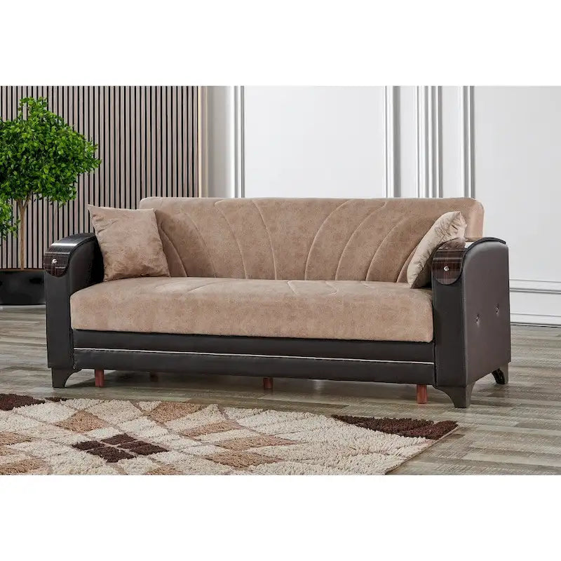 Set soggiorno moderno in 3 pezzi Somali, confortevole, divano letto, divano a due posti e poltrona