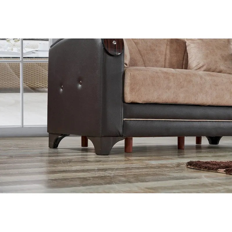Set soggiorno moderno in 3 pezzi Somali, confortevole, divano letto, divano a due posti e poltrona