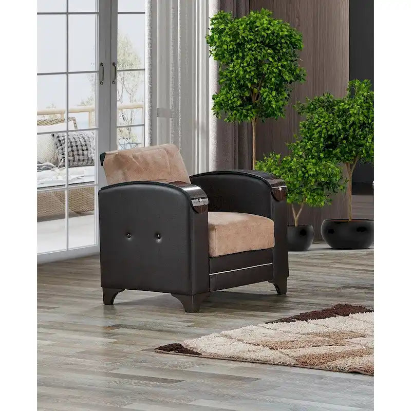 Set soggiorno moderno in 3 pezzi Somali, confortevole, divano letto, divano a due posti e poltrona