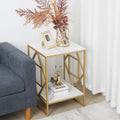 2 Tiers Coffee Table Living Room Sofa Side Table with Sintered Stone
