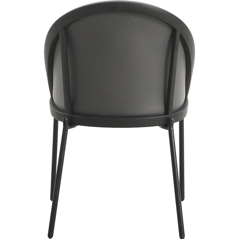 Sedia da pranzo imbottita Urbane in similpelle con gambe in acciaio verniciato a polvere di LeisureMod