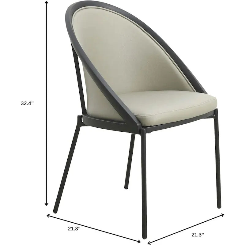 Sedia da pranzo imbottita Urbane in similpelle con gambe in acciaio verniciato a polvere di LeisureMod