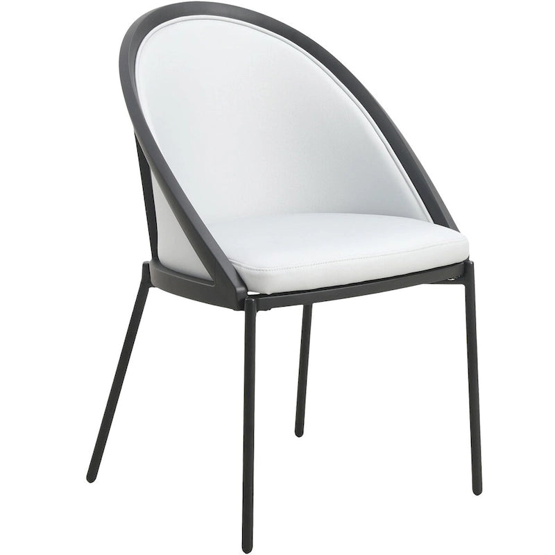 Sedia da pranzo imbottita Urbane in similpelle con gambe in acciaio verniciato a polvere di LeisureMod