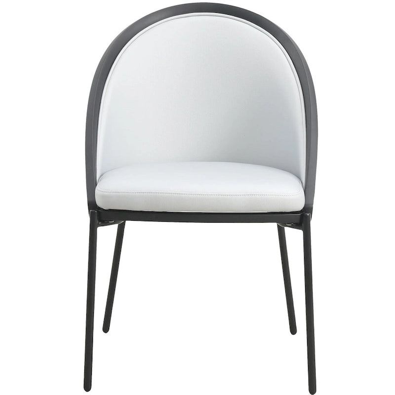Sedia da pranzo imbottita Urbane in similpelle con gambe in acciaio verniciato a polvere di LeisureMod
