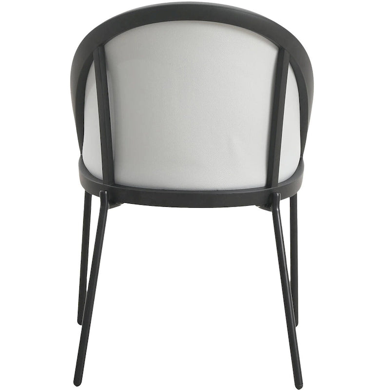 Sedia da pranzo imbottita Urbane in similpelle con gambe in acciaio verniciato a polvere di LeisureMod