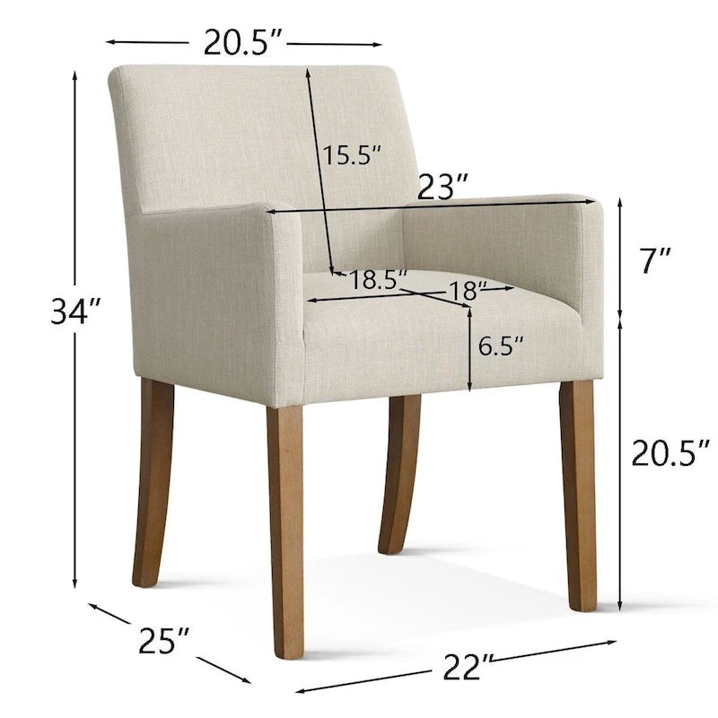 Poltrona rivestita in lino (set da 2)