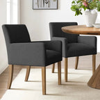 Poltrona rivestita in lino (set da 2)