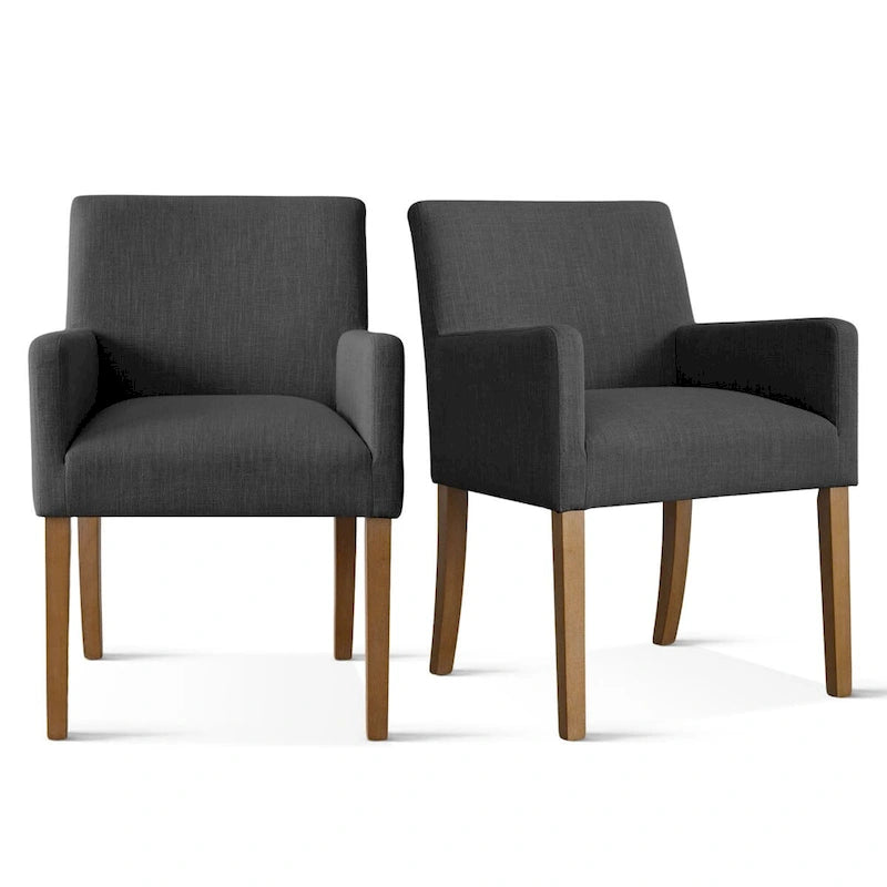 Poltrona rivestita in lino (set da 2)