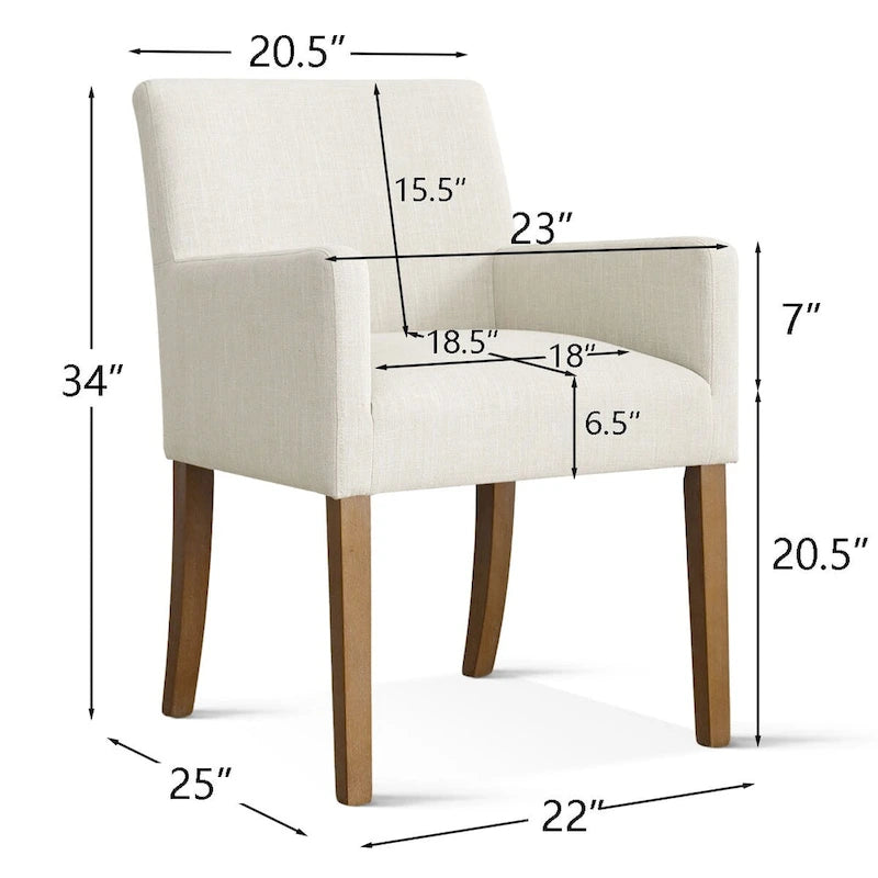 Poltrona rivestita in lino (set da 2)