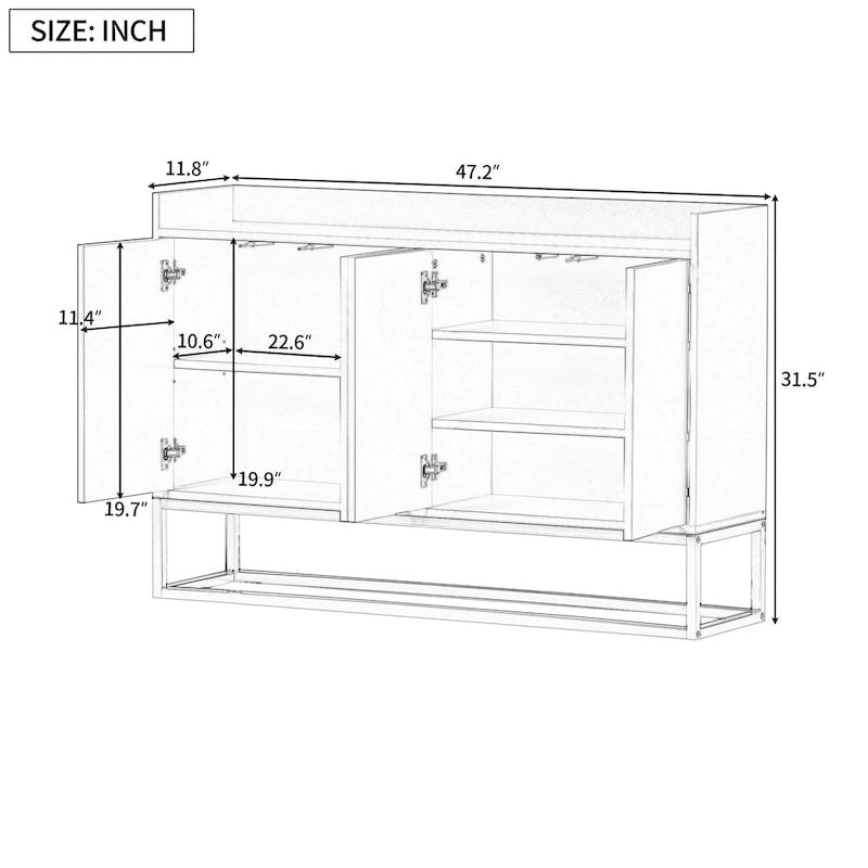 Madia da Cucina Buffet Mobile Credenza per Caffè Mobile Contenitore di Accento Tavolo da Servizio