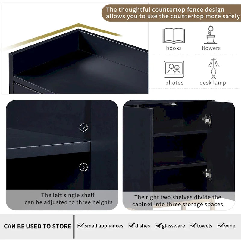 Madia da Cucina Buffet Mobile Credenza per Caffè Mobile Contenitore di Accento Tavolo da Servizio