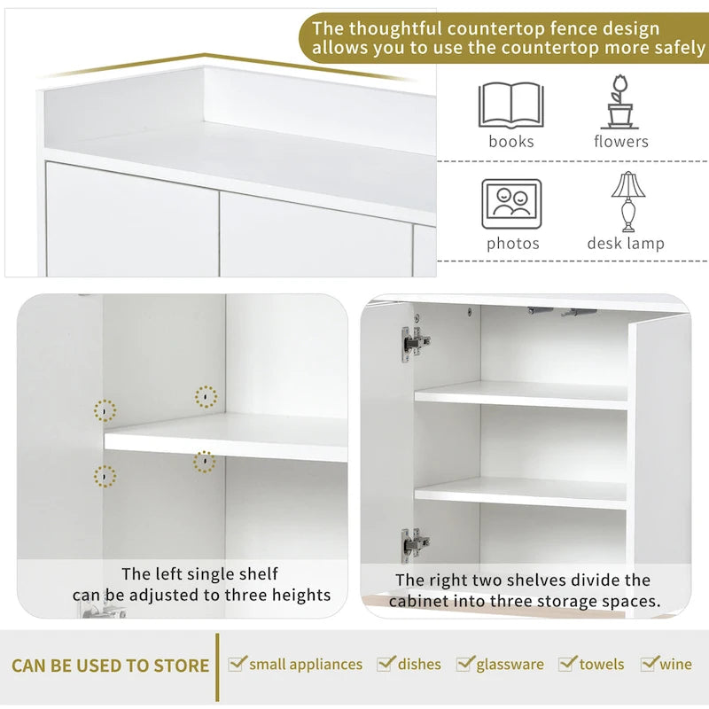 Madia da Cucina Buffet Mobile Credenza per Caffè Mobile Contenitore di Accento Tavolo da Servizio