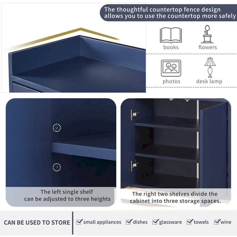 Madia da Cucina Buffet Mobile Credenza per Caffè Mobile Contenitore di Accento Tavolo da Servizio