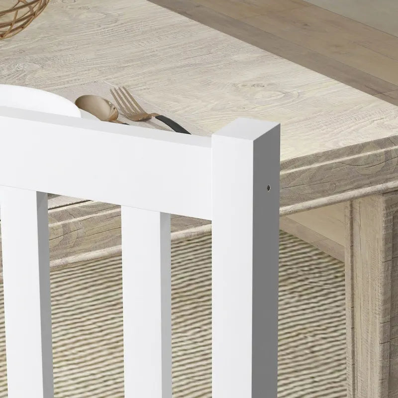 HOMCOM Sedie da Pranzo, Set di 2 Sedie da Cucina e Sala da Pranzo in Stile Rustico con Schienale a Doghe, Seduta in Legno di Pino per Soggiorno