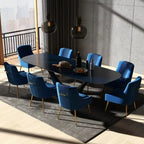 SEYNAR Set di 8 Sedie da Pranzo Moderne in Velluto Glamour per Sala da Pranzo, Sedia Vanity Trapuntata per Soggiorno (senza tavolo)