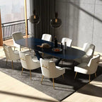 SEYNAR Modern Glam Velvet Dining Chair Set of 8 for Dining Room, Tufted Vanity Chair for Living Room (no table)