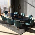 SEYNAR Set di 8 Sedie da Pranzo Moderne in Velluto Glamour per Sala da Pranzo, Sedia Vanity Trapuntata per Soggiorno (senza tavolo)