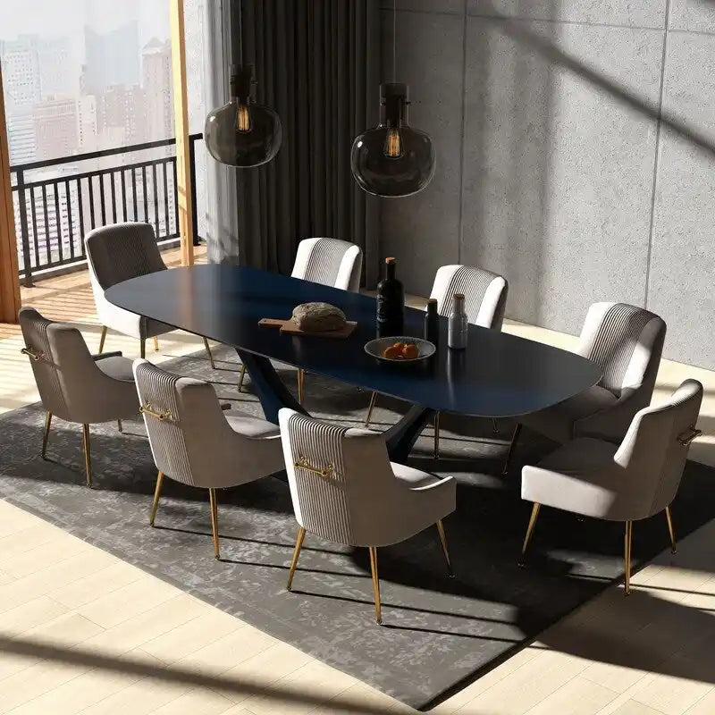SEYNAR Set di 8 Sedie da Pranzo Moderne in Velluto Glamour per Sala da Pranzo, Sedia Vanity Trapuntata per Soggiorno (senza tavolo)