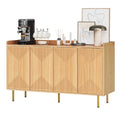Moasis Mobile Buffet Credenza Doppia con Ripiano Contenitore e 4 Ante per Soggiorno e Cucina