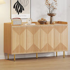 Moasis Double Sideboard Buffet Cabinet with Storage Shelf 4-Door Cabinet for Living Room and Kitchen