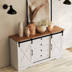 JASIWAY Madia Credenza da Fattoria con 2 Ante e 4 Cassetti