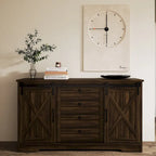 JASIWAY Madia Credenza da Fattoria con 2 Ante e 4 Cassetti
