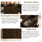 JASIWAY Madia Credenza da Fattoria con 2 Ante e 4 Cassetti
