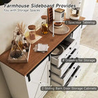 JASIWAY Madia Credenza da Fattoria con 2 Ante e 4 Cassetti