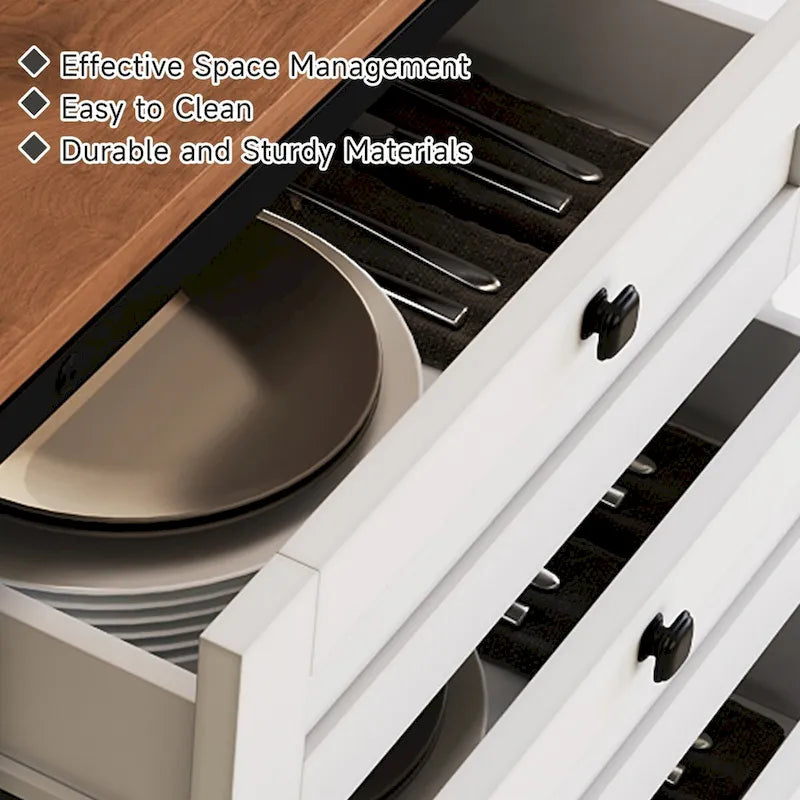JASIWAY Madia Credenza da Fattoria con 2 Ante e 4 Cassetti