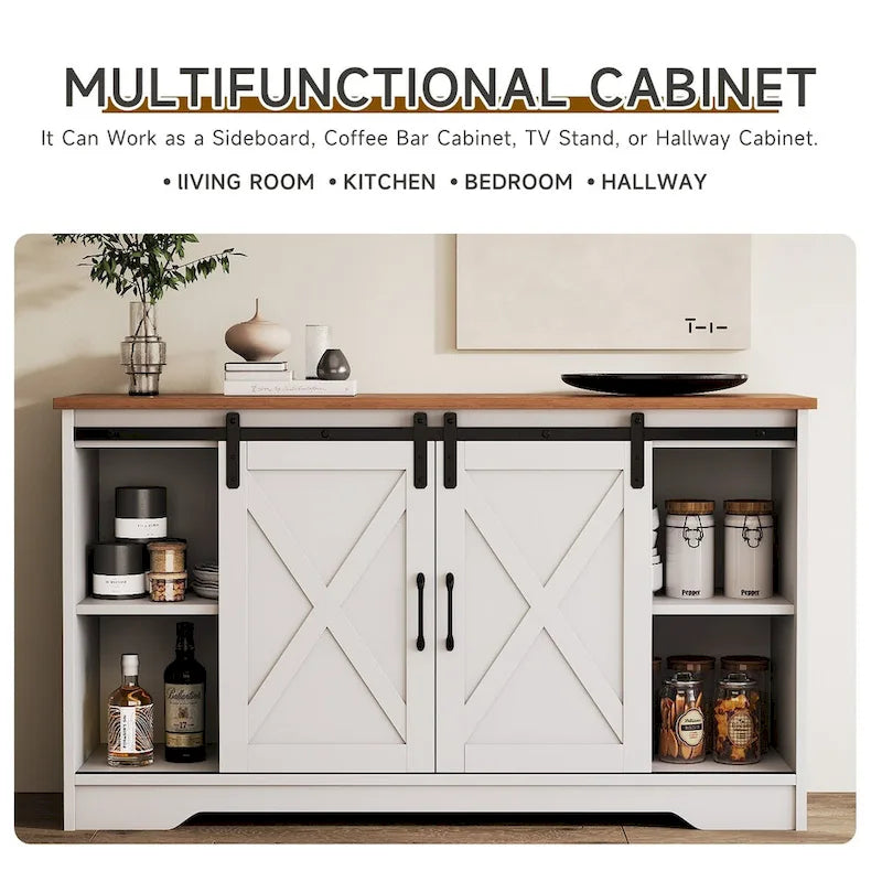 JASIWAY Madia Credenza da Fattoria con 2 Ante e 4 Cassetti