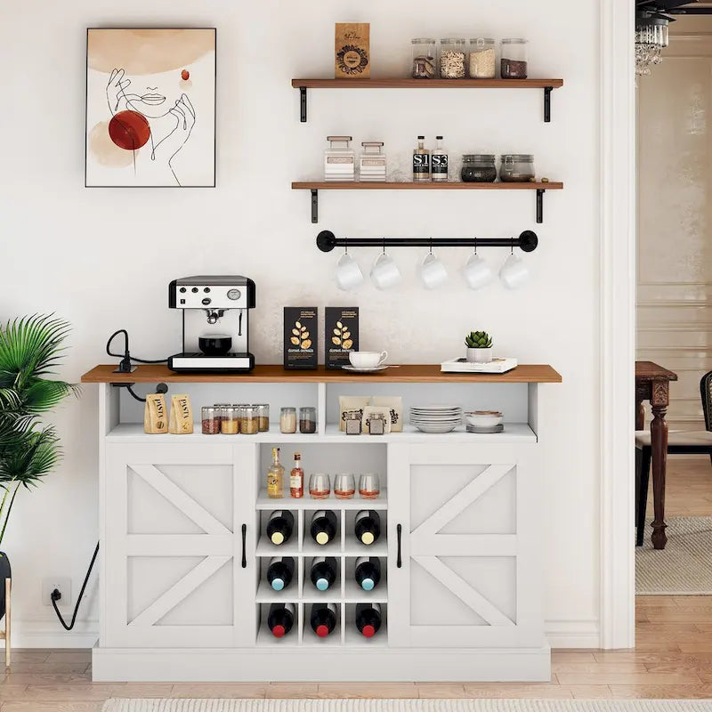 Mobile buffet 52Farmhouse con ripiano mobile - 15.75P x 52L x 34H