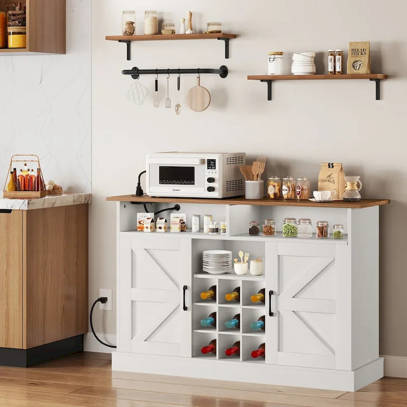 Mobile buffet 52Farmhouse con ripiano mobile - 15.75P x 52L x 34H