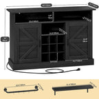 Mobile buffet 52Farmhouse con ripiano mobile - 15.75P x 52L x 34H