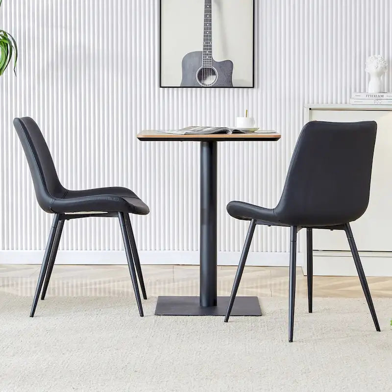 Un Set Di 4 Sedie Imbottite Per Ristorante Con Schienali In Daino E Gambe In Metallo Nero, Adatte Per Cucine, Salotti, Casali