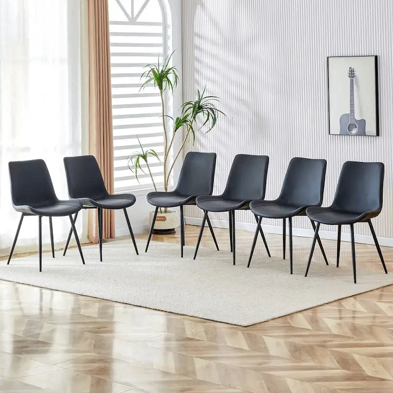 Un Set Di 4 Sedie Imbottite Per Ristorante Con Schienali In Daino E Gambe In Metallo Nero, Adatte Per Cucine, Salotti, Casali