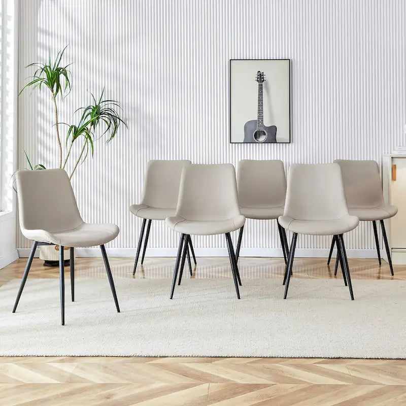 Un Set Di 4 Sedie Imbottite Per Ristorante Con Schienali In Daino E Gambe In Metallo Nero, Adatte Per Cucine, Salotti, Casali