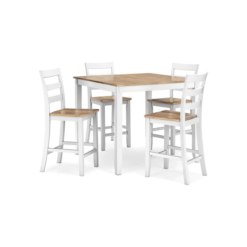 Tavolo da pranzo ad altezza bancone Signature Design by Ashley Gesthaven e 4 sgabelli da bar (set di 5)