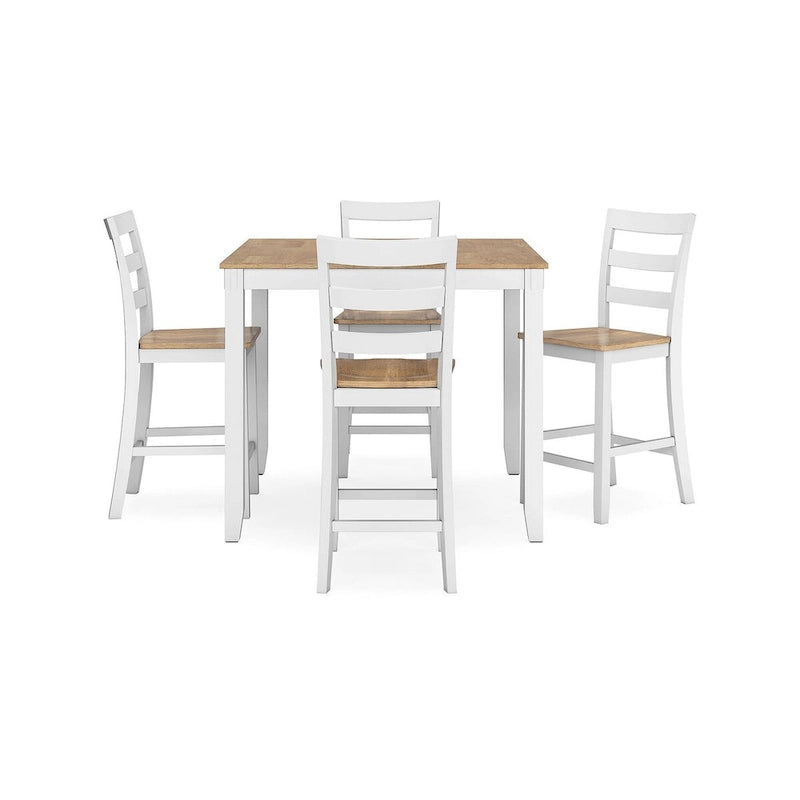 Tavolo da pranzo ad altezza bancone Signature Design by Ashley Gesthaven e 4 sgabelli da bar (set di 5)