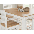 Tavolo da pranzo ad altezza bancone Signature Design by Ashley Gesthaven e 4 sgabelli da bar (set di 5)