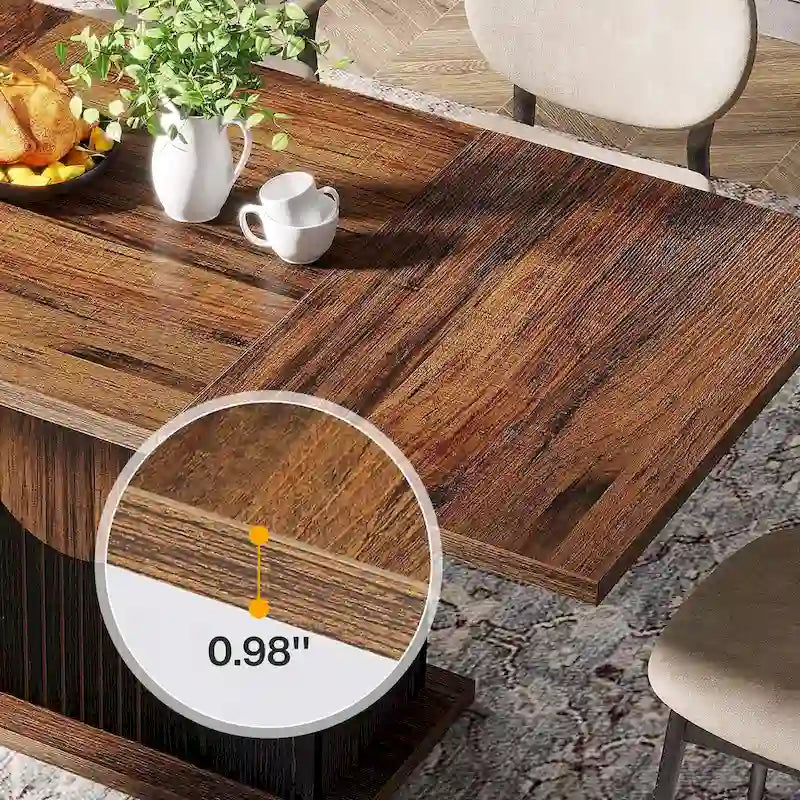 Tavolo da pranzo 55 con piano rettangolare in legno per cucina e sala da pranzo