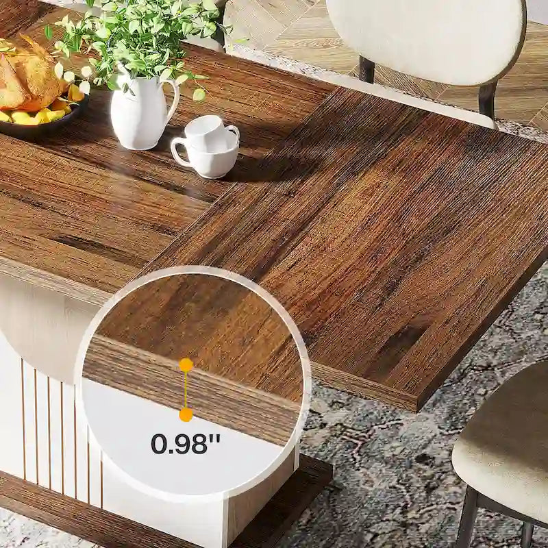 Tavolo da pranzo 55 con piano rettangolare in legno per cucina e sala da pranzo
